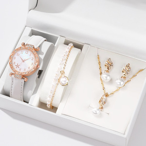 Set <span class=keywords><strong>de</strong></span> Regalo <span class=keywords><strong>de</strong></span> 5 Piezas <span class=keywords><strong>para</strong></span> Baby Shower: Reloj <span class=keywords><strong>de</strong></span> Cuarzo <span class=keywords><strong>para</strong></span> Mujer, Pulsera <span class=keywords><strong>de</strong></span> Perlas, Collar, Pendientes, Regalo Plateado <span class=keywords><strong>para</strong></span> Recién <span class=keywords><strong>Nacida</strong></span>, Recuerdo <span class=keywords><strong>de</strong></span> Fiesta <span class=keywords><strong>de</strong></span> Cumpleaños <span class=keywords><strong>para</strong></span> Niña - Product Image 1