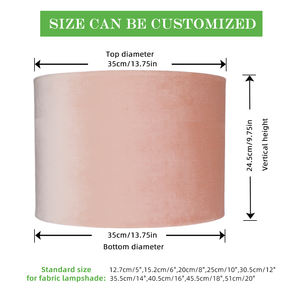 Hot Selling Handmade Modern Indoor Western Standard Pink <strong>Velvet</strong> Eco-Friendly E27 Nordic UK European <strong>Lampshade</strong> - Product Image 2
