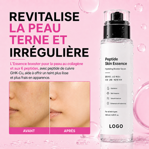 Formule booster à 6 peptides de haute qualité, hydratation rapide, amélioration de la texture rugueuse, uniformisation du teint, essence à l'acide hyaluronique GHK-Cu - Product Image 1