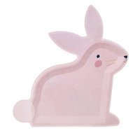 Assiettes en carton découpées de 9 pouces, forme œuf, lapin, bonbon, vaisselle décorative pour Pâques, fête de printemps, anniversaire, fournitures de fête
