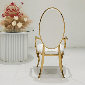 Chaises royales en acier inoxydable pour mariés, trône de roi de mariage de luxe - Product Image 2