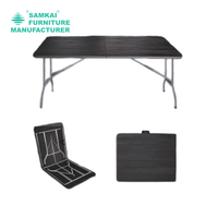Table pliante blanche SK-ZDZ-C004 de capacité de charge lourde HDPE portatif réglable de 6 pieds pour des événements extérieurs et diner commercial