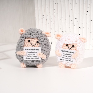 Handmade Dễ Thương Dệt Kim Ít Cừu Búp Bê Tích cực Khuyến khích Trang Trí Cho Giáng Sinh Vui Crochet May Dệt Đồ Chơi Cảm Xúc - Product Image 1