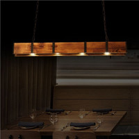 Lustre en bois massif de style industriel américain rétro, lustre réglable en angle pour restaurant et bar
