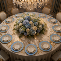 Assiettes de présentation bleues rondes de 13 pouces, durables, en plastique, pour assiettes de table, idéales pour les fêtes, la mise en table, les fêtes de fin d'année, les banquets et les mariages