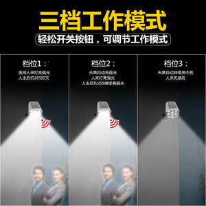 Solar Powered <b>Sensor</b> <b>Led</b> <b>Light</b> Outdoor Wall Security Lighting With Motion Detection And Remote Control - Product Image 2