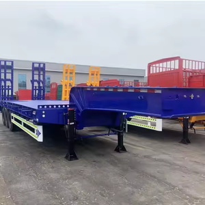 Semirremolque de plataforma baja extensible hidráulico de acero de 3 ejes y 80 toneladas de buena calidad para la venta - Product Image 5