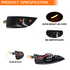 Feux latéraux pour Renault <span class=keywords><strong>Megane</strong></span> <span class=keywords><strong>3</strong></span> MK3 III RS 2008-2016 BZ KZ DZ Dynamic LED Blinker Indicator Mirror New Turn Signal Lamps - Product Image 5
