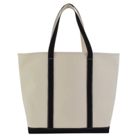 Sac fourre-tout en toile de coton de qualité supérieure pour femmes, 16 oz, grand format, fermeture à glissière, broderie, portable, réutilisable, pour les voyages, toutes saisons, couleur unie
