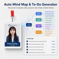 Perekam Suara AI yang Dapat Dipakai, ID Badge E-ink, Transkripsi Waktu Nyata, Generator Daftar Tugas AI, Kontrol Aplikasi, Pabrik Perangkat Keras