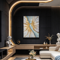 Art mural moderne peint à la main, pétales colorés abstraits sur toile, peinture à l’huile texturée pour salon