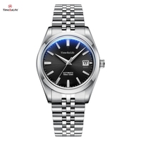 Reloj Mecánico Personalizado OEM, Reloj de Buceo de Acero Inoxidable 316L con Correa de Cuero, Resistente al Agua, con Puntero Luminoso, Mecanismo Japonés