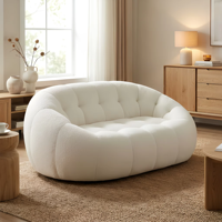 Ensemble de canapés modulaires Marshmallow |   Éponge haute densité, design sans armature |   Couverture en cachemire |   Ensemble de canapés modernes adaptés aux appartements