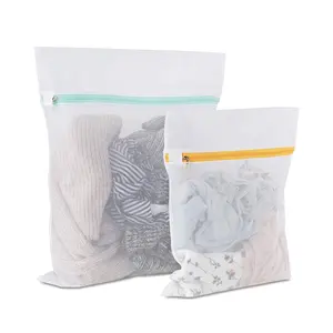 New Wholesale Nylon Protective Washing Double Layer Zipped Mesh Laundry Bag