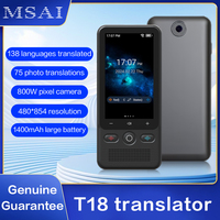 Traducteur Vocal Intelligent T18 Prix d'Usine Wi-Fi 2.4G/5G 138 Langues en Ligne Batterie 1500 mAh Appareil de Traduction B2B pour Commandes en Gros