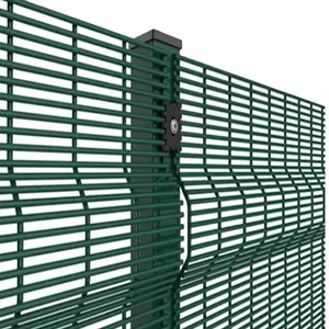 Valla de alta seguridad 358, sistema de panel de cercado antiescalada recubierto de PVC, cercado de malla de prisión
