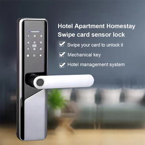 Serrure tuya intelligente étanche à l'eau poignée biométrique numérique porte en verre à empreinte digitale Ttlock APP système de maison intelligente coulissant - Product Image 6