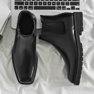 Botas de Tobillo para Mujer de Estilo Británico de Calidad Perfecta, Zapatos Casuales Negros para Hombre, Botas Chelsea - Product Image 3