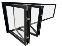 Fenêtre pliante en alliage d'aluminium moderne Penjoy avec écran pliant et cadre étroit pour balcon extérieur, villa, sous-sol
