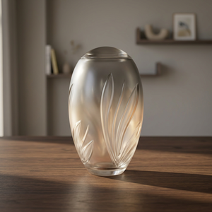 Urne funéraire en laiton pour adulte, durable, personnalisable, design floral élégant, écologique, vase funéraire biodégradable - Product Image 1