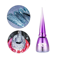 Vernis à ongles gel UV super brillant réfléchissant HS OEM, longue tenue, sans HEMA ni TPO, flacon vegan non toxique 15ml, vernis gel disco
