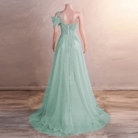 Robe de mariée de luxe Marvellous Bride MF, style bal, glamour, avec strass et perles, bustier, fente haute, fermeture éclair au dos, collection 2024