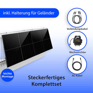 PHOEBUS Set Completo Pannello Solare da Balcone On-grid 800W Nero con Staffa, Regolatore MPPT 800W e Cavo AC 5m - Product Image 5