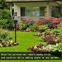 Hibou en plastique extérieur, tête rotative à 360 degrés, jouet pour jardin et Patio, extérieur