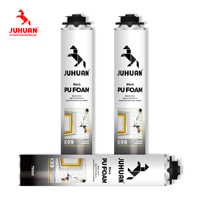 JUHUAN K99 Mousse de polyuréthane noire résistante aux UV pour la construction, scellant en spray pour le remplissage des interstices de portes et fenêtres, isolation thermique