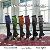 Nouvelles Chaussettes de Compression Printanières en Gros 15-20 mmHg, Haute Tige, Épaisses, Écologiques, Personnalisables pour la Course et le Sport