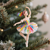 Décorations de Noël en polyrésine personnalisées en gros, figurines de danseuses de ballet artificielles