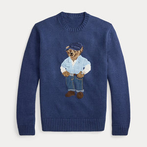 Suéter de Punto Grueso 7GG para Hombre, Estilo Preppy <span class=keywords><strong>Vintage</strong></span>, con Jacquard de Oso, Diseño Retro con Estampado Animal, Mezcla de Lana, para Invierno - Product Image 1