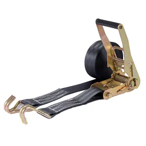 Preço de fábrica chinês 50mm Ratchet Tie Down 5000kg Strap Preto Carga Amarração Tensor Para O Transporte