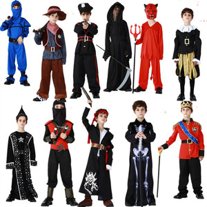 Carnaval étoile impression magicien Robe Costume Halloween Cosplay démon Pirate Ninja Cowboy vêtements - Product Image 1