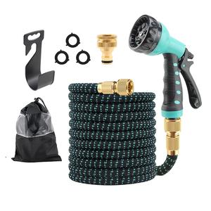 Manguera de Jardín Extensible de 50 Pies/100 Pies, Color Azul Menta, Manguera Mágica Flexible para Lavar y Limpiar - Product Image 1