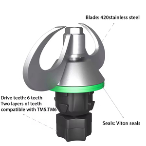 Cuchilla de Repuesto para Procesador de Alimentos T-hermomix <span class=keywords><strong>TM5</strong></span> TM6, Cuchilla de Acero Inoxidable para Licuadora - Product Image 3