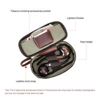 Sac pochette portable en cuir véritable personnalisé pour pipe à tabac étui de voyage pour pipe à tabac avec rangement pour accessoires CF5020