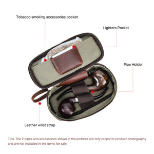 特注本革ポータブル喫煙パイプポーチバッグトラベルケースタバコパイプポーチアクセサリー付き収納CF5020 - Product Image 5
