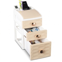 Organisateur de maquillage de bureau à 3 niveaux, mini séparateur de cosmétiques, tiroirs de rangement de bureau, armoire de bureau en plastique, boîte à bijoux de table