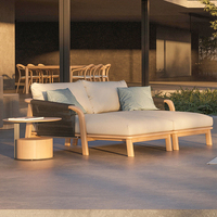 Canapé d'extérieur, cour, villa, resorts en teck, patio, imperméable et crème solaire, jardin, loisirs, ensemble de meubles pour salon simple