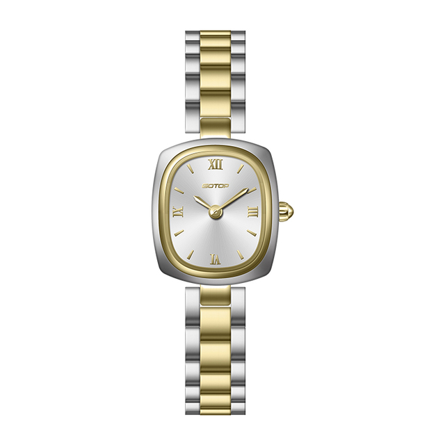 Vintage Retro Quartz Analog Square Dial Watch with Luxury Stainless Steel Bracelet Unique Fashion Design for Ladies