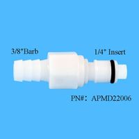 Raccord rapide tout plastique basse pression 3/8 "pour tuyau Barb In-Line Valved Medical Disconnect Male Insert Connector Liquid Cooling