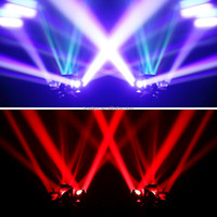 Lumière mobile LED à zoom à six bras avec corps de lampe en aluminium émettant des couleurs RVB, contrôle DMX sans fil, protection IP33 pour DJ Disco