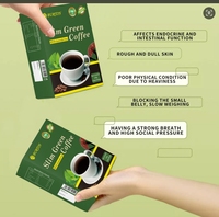 Café vert minceur instantané, goût neutre doux, aromatisé aux fruits, emballé en boîte et en sachet