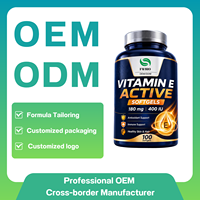 Gélules de vitamine E naturelle 400 UI, marque privée OEM ODM, antioxydant, soutien cutané et immunitaire