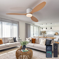 Kipas Angin Plafon Modern 3 Baling-Baling dengan Lampu, Profil Rendah, Dapat Diredupkan, Suhu Warna 3000K-6000K, Remote, untuk Kamar Tidur, Ruang Makan, Kantor