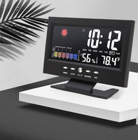 Horloge météo créative à écran LED couleur 8082T, prévisions météo, température et humidité, calendrier, rétroéclairage, réveil