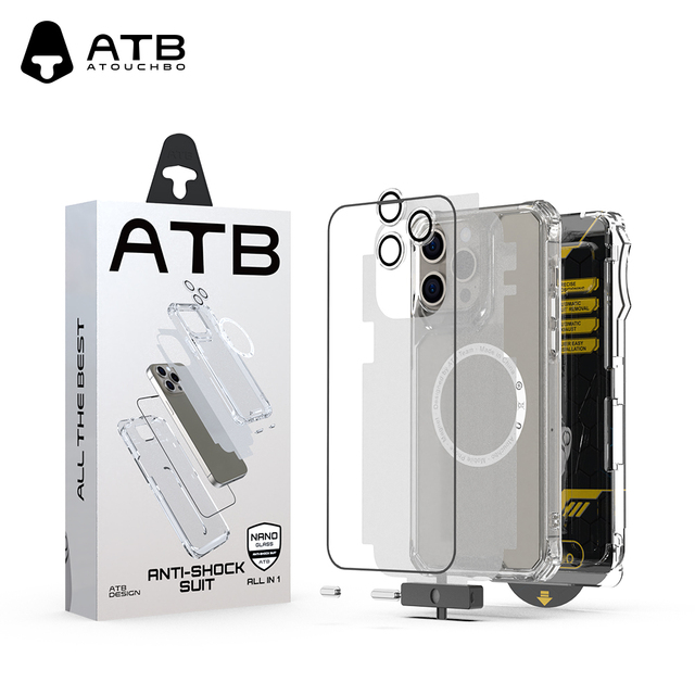 9H 2.5D Screen Protector for iphone 15 Pro Max Mobile Phone Protection Clear Tpu Soft Phone Case Set with Glass Screen Protector