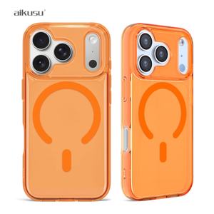 Coque de téléphone magnétique noire et orange 2025, nouvelle collection, pour iPhone 17 Pro Max, Air 16 Pro Max, 16, 15 Pro Max, 16, 14 Pro Max, 13 - Product Image 1