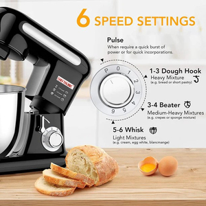 Robot pâtissier multifonction 1000W 3,5L avec boîtier en plastique pour la pâtisserie et la préparation des pâtes, accessoires de cuisine inclus - Product Image 4